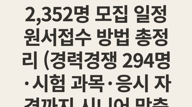 국방부 군무원 채용 2026 공개경쟁 2,352명 모집 일정 원서접수 방법 총정리 (경력경쟁 294명·시험 과목·응시 자격까지 시니어 맞춤 완전 가이드)
