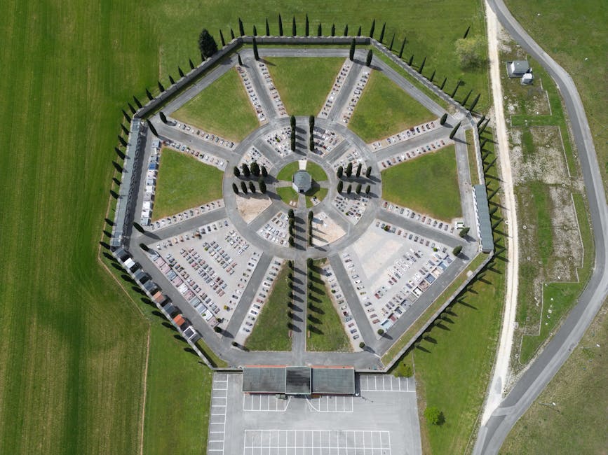 Aerial shot of the Military Memorial of Redipuglia in Corno di Rosazzo, Italy.